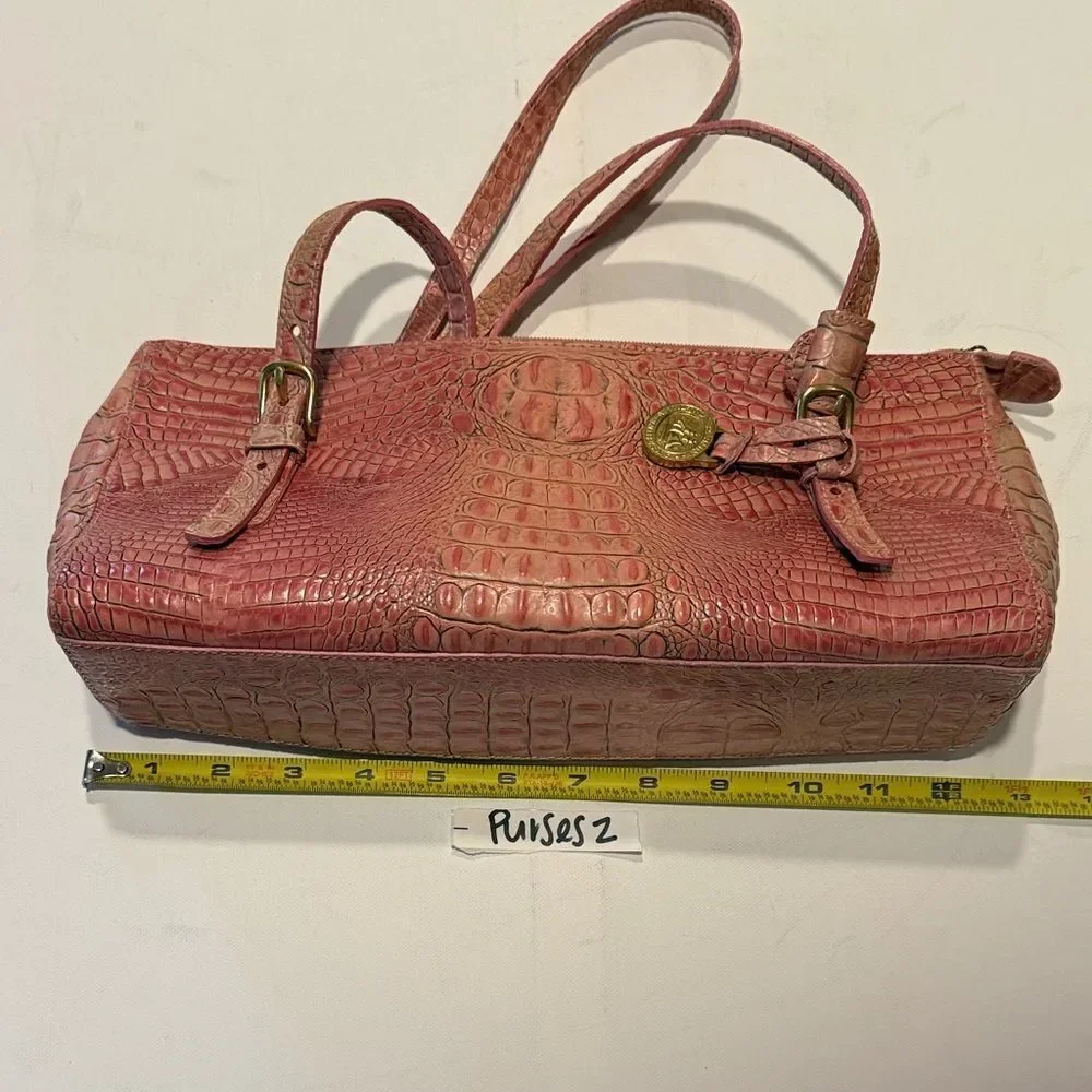 Brahmin Rose Embossed Shoulder Bag